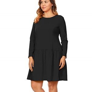Flare Drop Waist Long Sleeve Cocktail Dress